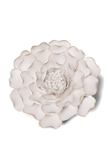 Norsunluunvalkoinen pioni-posliinikukka Chive, ⌀12,7 x 6,4 cm – tuotekuva