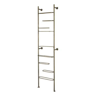 Antiikkimessinginsävyinen Chic Antique -seinäviiniteline 44 x 20 x 180 cm