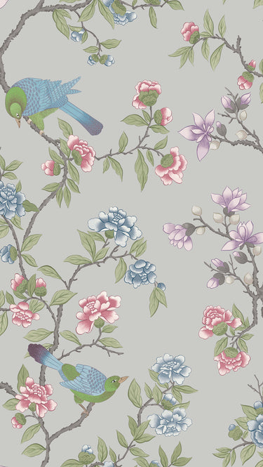 Aderyn French Grey | non-woven tapetti | National Trust Papers IV