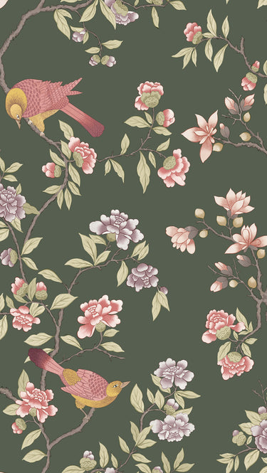 Aderyn Olive Colour | non-woven tapetti | National Trust Papers IV