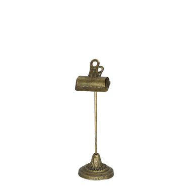 Holder w. clip H26/L8/W8 cm antique brass