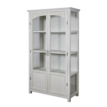 Display Cabinet w. glass doors & shelves H170/L97/W41 cm antique cream
