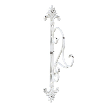 Antiikkivalkoinen metallinen seinäkiinnike lyhdylle tai amppelille | 8 x 17 x 41 cm-Chic Antique-Sasu’s sisustus- ja huonekaluliike