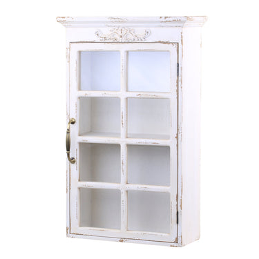 Antiikkivalkoinen yksiovinen seinäkaappi | 44 x 17,5 x 70 cm-Chic Antique-Sasu’s sisustus- ja huonekaluliike