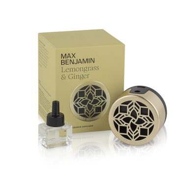 Aromaterapeuttinen verkkovirralla toimiva diffuuseri ja huonetuoksu 15ml | Lemongrass & Ginger-Max Benjamin-Sasu’s sisustus- ja huonekaluliike