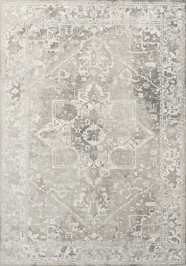 Beige 9 mm paksu matto kierrätyspolyesteriä | Antiquarian Tabriz Suede-Louis de Poortere-Sasu’s sisustus- ja huonekaluliike