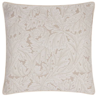 Beige lehtiaiheinen jacquard-kudottu sisustustyyny | 55 x 55 cm | William Morris Acanthus-Riva Home-Sasu’s sisustus- ja huonekaluliike