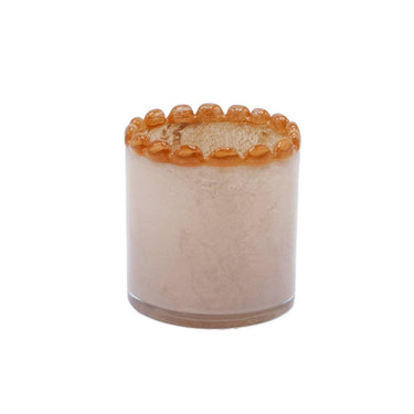 Beigen ja mokan sävyinen tuikkukippo lasia | ⌀10 x 11 cm | Pearls-Maison Lilo-Sasu’s sisustus- ja huonekaluliike
