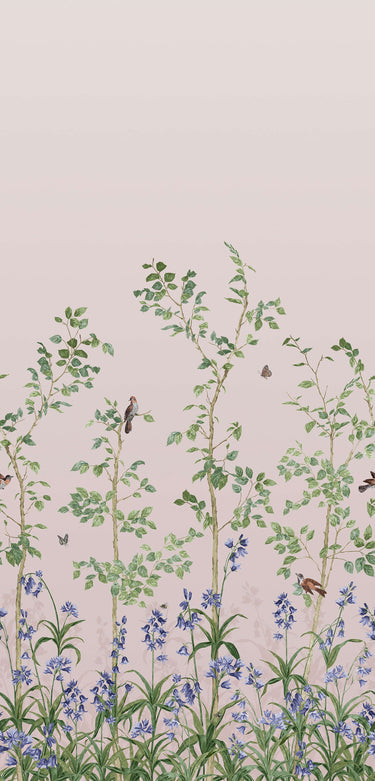Bird & Bluebell China Clay | non-woven tapetti | National Trust Papers III