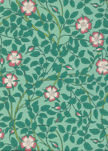 Briar Rose Green Verditer | non-woven tapetti | National Trust Papers III