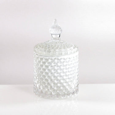Valkoinen kannellinen lasipurkki | ⌀8,5 x 14 cm | Diva