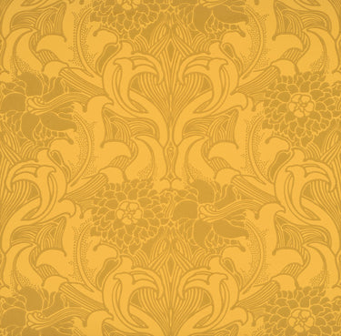 Dahlia Scroll Giallo | non-woven tapetti | National Trust Papers III
