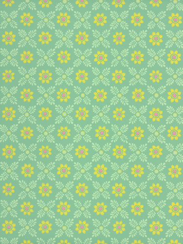 Ditsy Block Green Verditer | non-woven tapetti | National Trust Papers IV