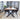 Extendable oak wood-colored dining table with black X-legs | Wavy edge | 200 x 95 x 75 cm | Toulon