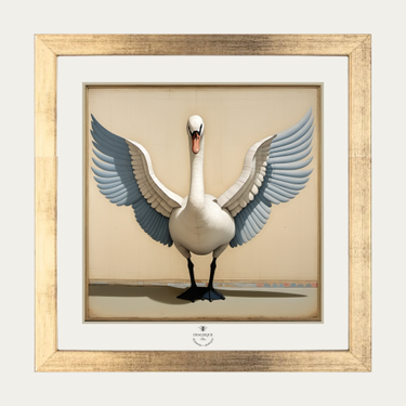 "Joutsen" sisustustaulu antiikkikullan sävyisillä kehyksillä | 20 x 1,2 x 20 cm-Odalisque Paris-Sasu’s sisustus- ja huonekaluliike