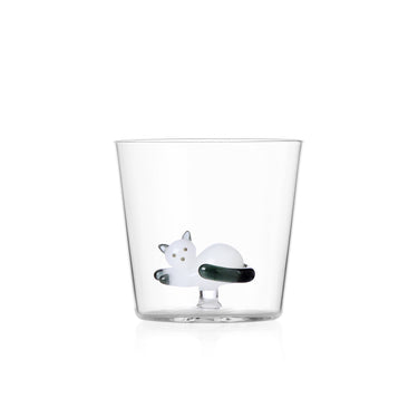 Juomalasi "White Cat with Smoke Tail" | 35cl | Tabby Cat Collection-Ichendorf Milano-Sasu’s sisustus- ja huonekaluliike