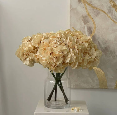 Karamellin sävyinen hortensia-kestokukka | ⌀24 x 52 cm-Mezu Silk Flowers-Sasu’s sisustus- ja huonekaluliike