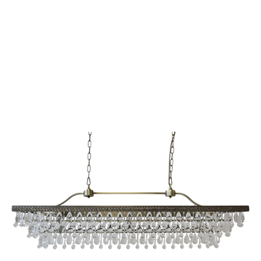 Antiikkimessinkinen pitkä kattokruunu | 120 x 40 x 40 cm | Versailles, kuva 2