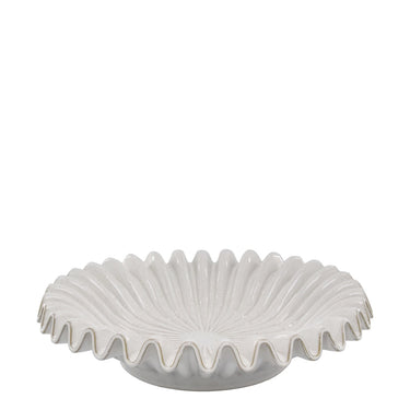 Tray w. reeded edge H10.5/D44 cm antique cream