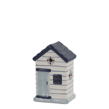 Beachhouse for deco H15.5/L9.5/W8 cm ocean and white