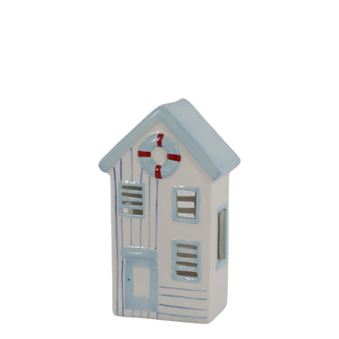 Beachhouse for deco H20/L12/W8 cm sky blue and white