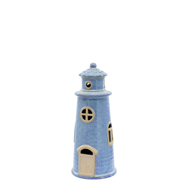 Lighthouse w. LED H27/D11.5 cm opal