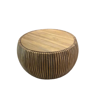 Kierrätystiikkinen puunvärinen sohvapöytä | ⌀75x42 cm | Rimini-Design by Sasu's-Sasu’s sisustus- ja huonekaluliike