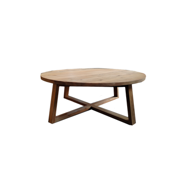Kierrätystiikkinen puunvärinen sohvapöytä puujaloilla | ⌀80-120 x 45 cm | Pisa-Design by Sasu's-Sasu’s sisustus- ja huonekaluliike