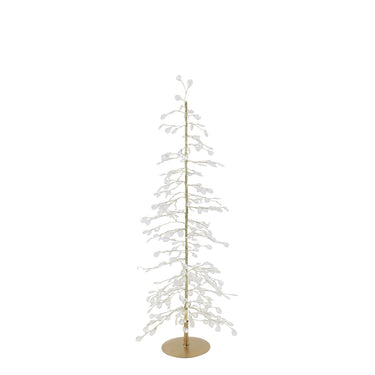 Kirkas helmikoristeinen metallinen joulukuusi | korkeus 61 cm-Chic Antique-Sasu’s sisustus- ja huonekaluliike