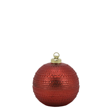 Kirsikanpunainen lasinen joulupallokynttilä | ⌀11 cm-Chic Antique-Sasu’s sisustus- ja huonekaluliike