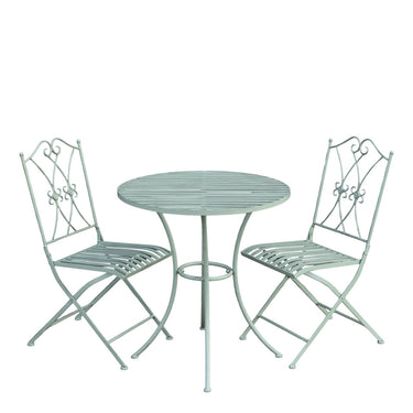 Bistro Set w. 2 chairs & 1 table H72/D70 cm antique verte