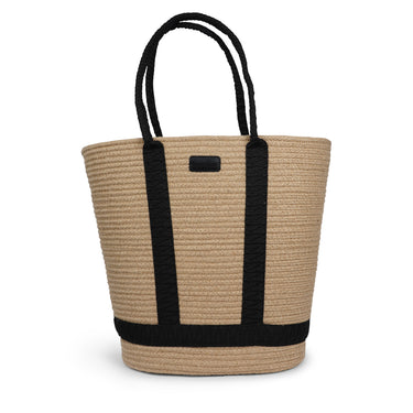BLACK HARMAL SAC DE PLAGE - FINE COTTON HANDLES - 45 X 40 CM