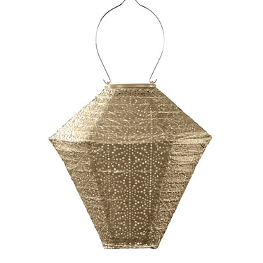 Kullan sävyinen aurinkokennolyhty | Ø28 x 28 cm | Sashiko Gold Diamond