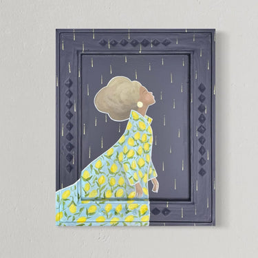 Kun maailma vastaa | 24,7 x 1,8 x 30,5 cm | Uniikki akryylivärimaalaus-Mimosa.pop-Sasu’s sisustus- ja huonekaluliike