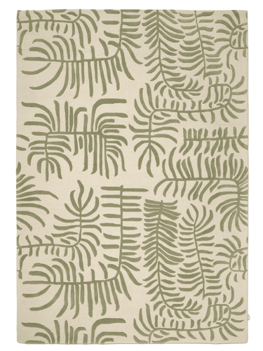 Kuviollinen luonnonvalkoinen ja vihreä 2 cm paksu villamatto | 250 x 350 cm | Palma-Classic Collection-Sasu’s sisustus- ja huonekaluliike