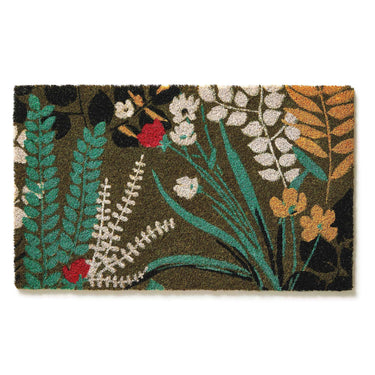 Kynnysmatto kelta-vihreä kookoskuitua | 75 cm x 45 x 1,5 cm | Bold Floral-Entryways-Sasu’s sisustus- ja huonekaluliike