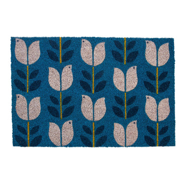 Kynnysmatto sininen | 60 x 40 cm x 1,5 cm | Birds in bloom-Entryways-Sasu’s sisustus- ja huonekaluliike