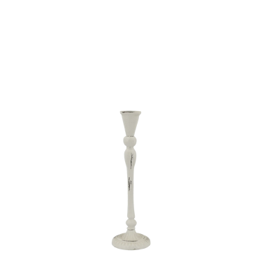 Candlestick H23/D8.5 cm antique cream