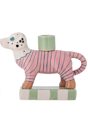 Kynttilänjalka Doglie Rose raidallinen pyjama, L18xH13,5xW6,5-Bloomingville-Sasu’s sisustus- ja huonekaluliike