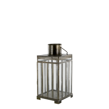 Lantern w. pattern H25.5/L14.5/W14.5 cm antique brass