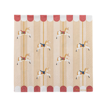Merry-go-round Napkin, Nature, FSC® Mix, Paper L33xW33 cm, Pack of 20
