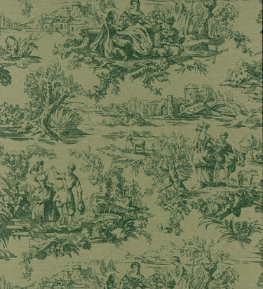 Lovers' Toile Dark Brunswick Green | non-woven tapetti | National Trust Papers III