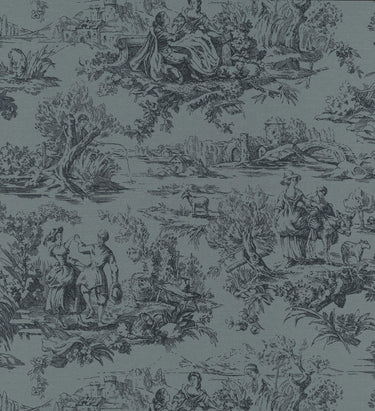 Lovers' Toile Hicks’ Blue | non-woven tapetti | National Trust Papers III