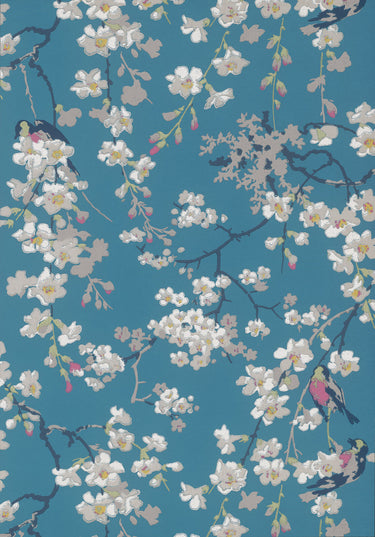 Massingberd Blossom Deep Blue | non-woven tapetti | National Trust Papers II
