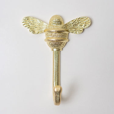 Mehiläinen-naulakkokoukku rautaa | Kiillotettu messinki | 10,4 x 4,4 x 13,3 cm | Bee-Brass bee-Sasu’s sisustus- ja huonekaluliike