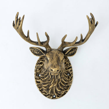 Messinkinen hirvi-ovikolkutin | Antiikkimessinki | Stag-Brass bee-Sasu’s sisustus- ja huonekaluliike