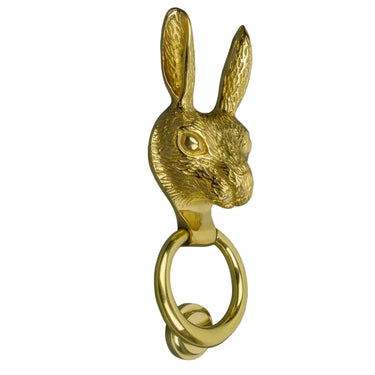 Jänis-ovikokulkutin messinkiä | Kiillotettu messinki | 6,5 x 5 x 19 cm | Hare-Brass bee-Sasu’s sisustus- ja huonekaluliike
