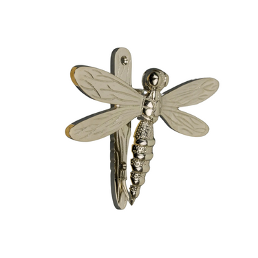 Messinkinen sudenkorento-ovikolkutin | Nikkelinvärinen| Dragonfly-Brass bee-Sasu’s sisustus- ja huonekaluliike