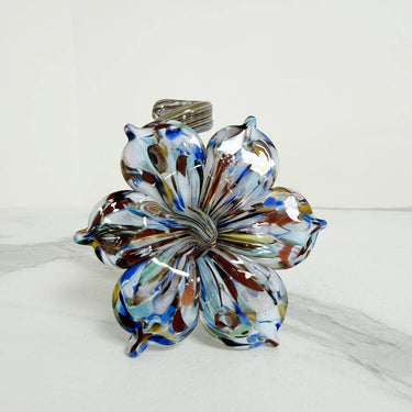 Monivärinen kynttilänjalka Murano-lasia | 13 x 13 x 12 cm | Fiore-Murano Dream-Sasu’s sisustus- ja huonekaluliike