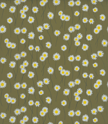 Moon Daisies Olive Colour | non-woven tapetti | In the Garden